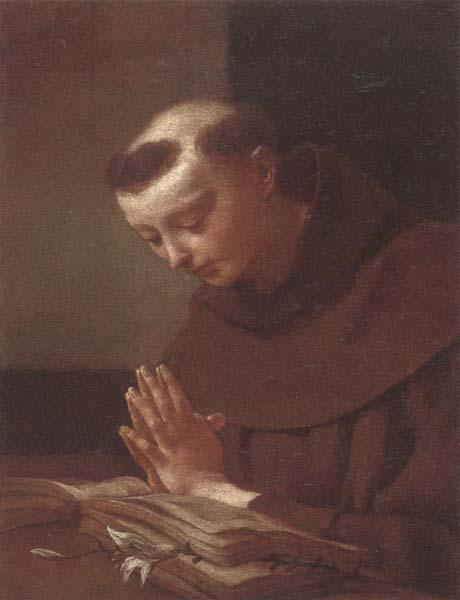 unknow artist Saint anthony of padua in prayer France oil painting art